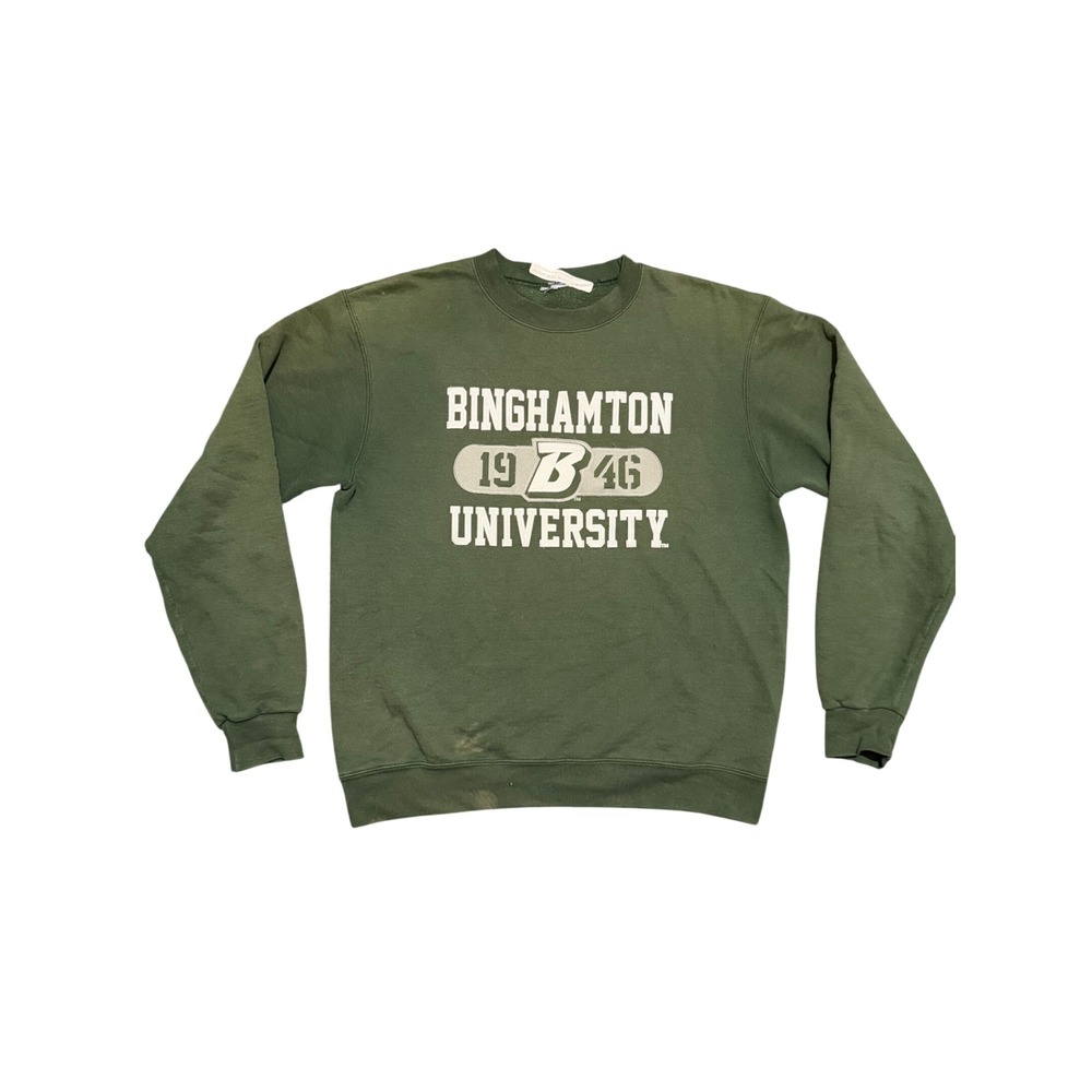 Champion Binghamton University Sweatshirt Mens XL Green Vintage Bearcats Y2K